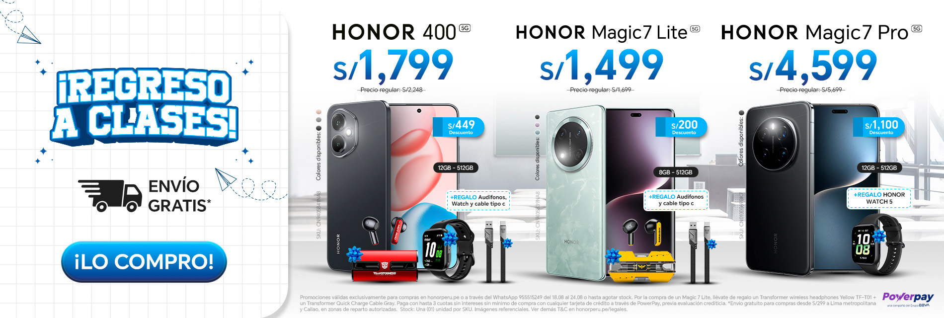 BANNER CELULARES HONOR 400 / MAGIC 7 LITE / 7PRO - 18.08 - DESKTOP