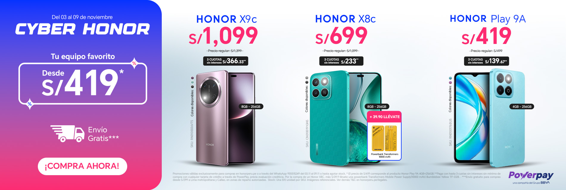 BANNER HONOR X9C -X8C -PLAY 9A - 03.11 DESKTOP