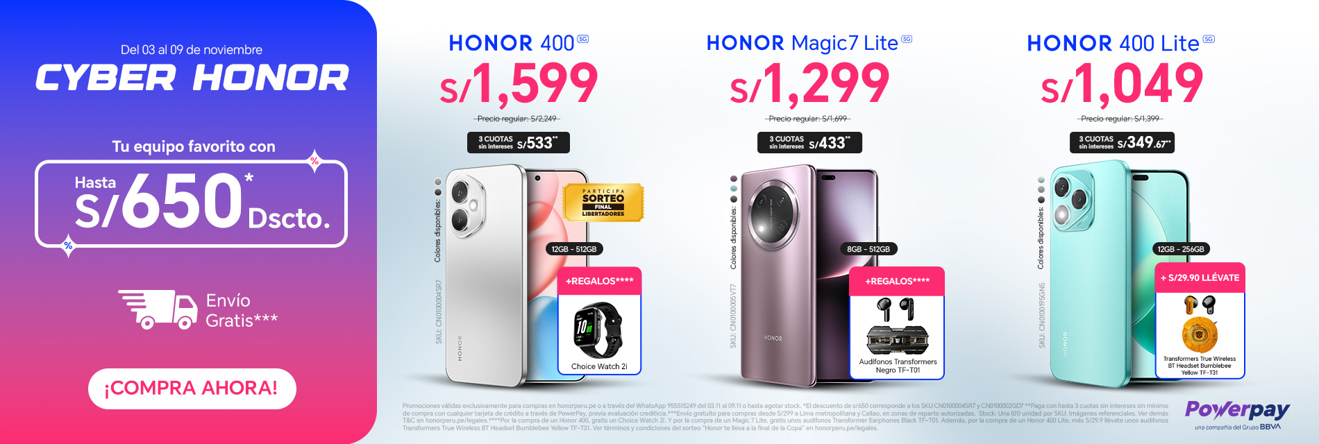 BANNER HONOR 400 / HONOR MAGIC 7 LITE / HONOR 400 LITE - 03.11 - DESKTOP