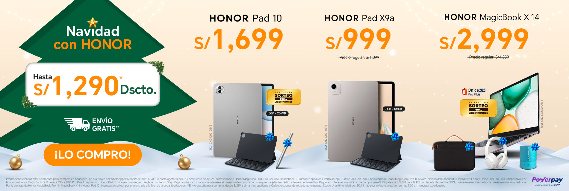 BANNER HONOR PAD 10 / PAD X9A / LAPTOP - 10.11 - DESKTOP