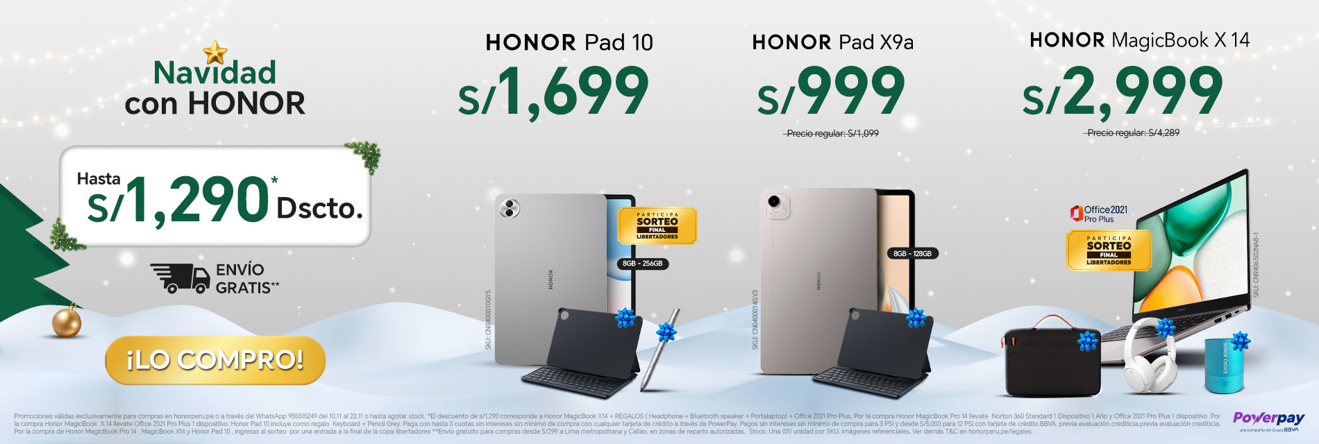BANNER HONOR PAD 10 / PAD X9A / LAPTOP - 10.11 - DESKTOP